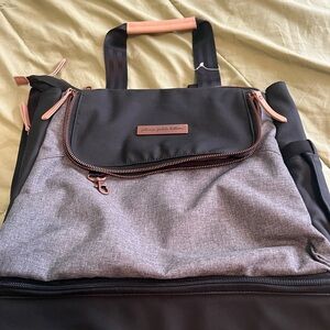 Petunia Pickle Bottom Gray and Black Convertible Backpack